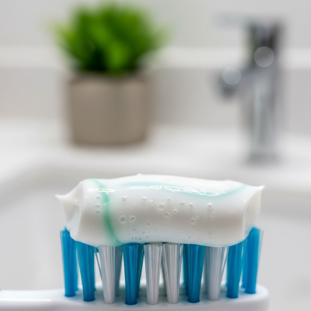 Abrasive particles in toothpaste help remove surface stains but can be harsh on thin enamel.